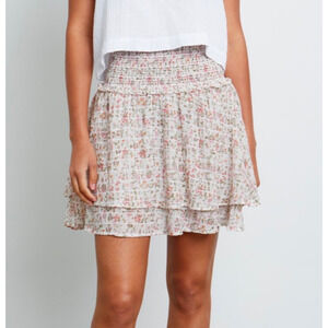 Rails Addison Ambrosia Floral Tiered Smocked Mini Skirt, size M